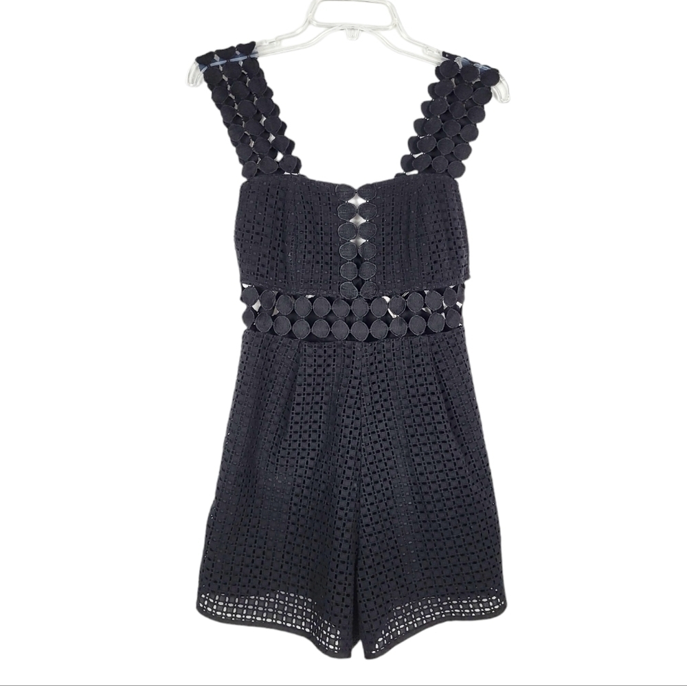 SHAKUHACHI Revolve circle lace romper NWT black Australia